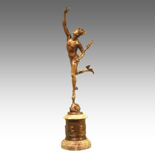 Mitologia Figura Antiga Estátua Hermes Casal Bronze Escultura TPE-946/947